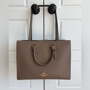 Coach Taupe Leather Tote Bag